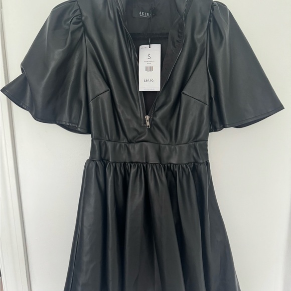 akira black leather dress AKIRA All Mine Faux Leather Mini Dress main image 1